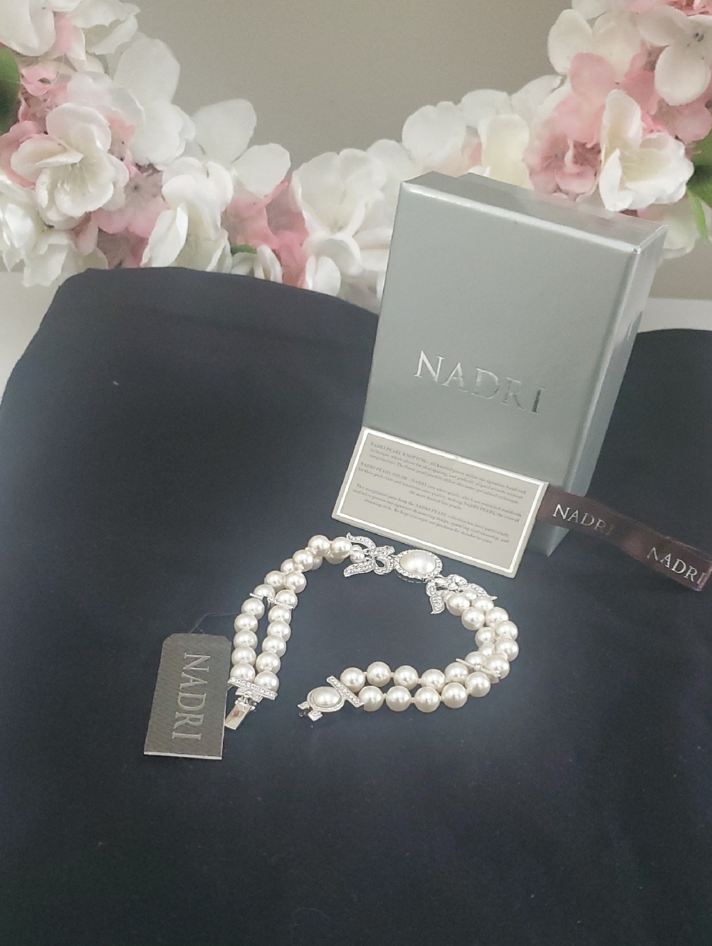Mothers Day !Nadri Pearl Double-Strand Bracelet with Crystal Clasp (Bundle D.C)
